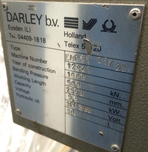 Press Brake hydraulic DARLEY EHP 50-25/20 photo on Industry-Pilot