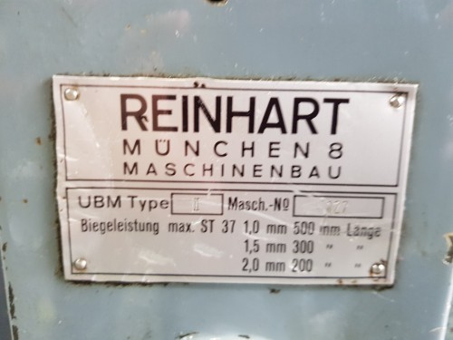 Листогиб с поворотной балкой REINHART UBM II фото на Industry-Pilot