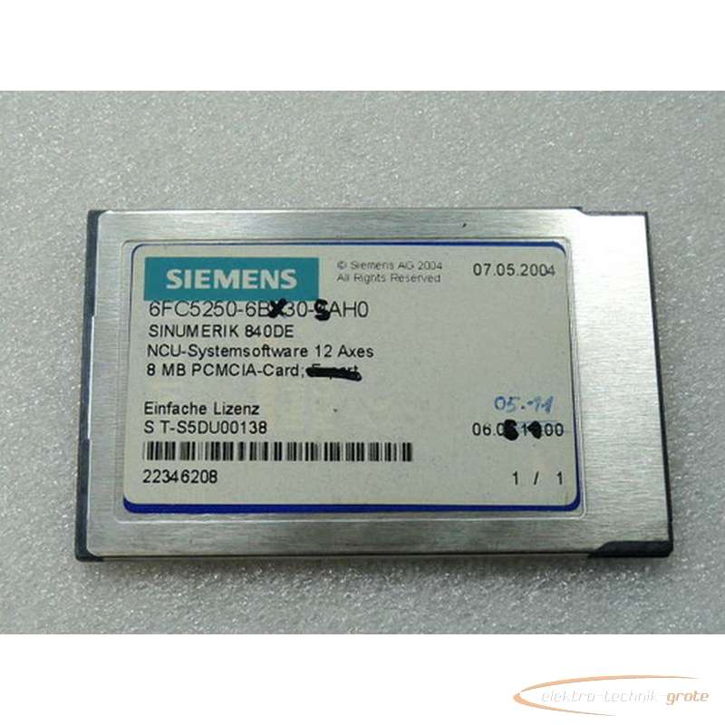 Серводвигатель Siemens 6FC5250-6BX30-5AH0 Sinumerik NCU Software 840DE Einfache Lizenz фото на Industry-Pilot