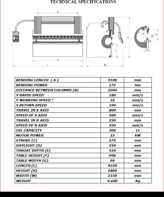 مكبس ثني هيدروليكي KK-Industries CNC 30175 4 Achsen (Y1-Y2-X-R Axis) الصورة على Industry-Pilot