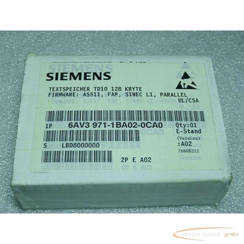 Servomotor Siemens 6AV3971-1BA02-0CA0 EPROM 5996-B4B photo on Industry-Pilot