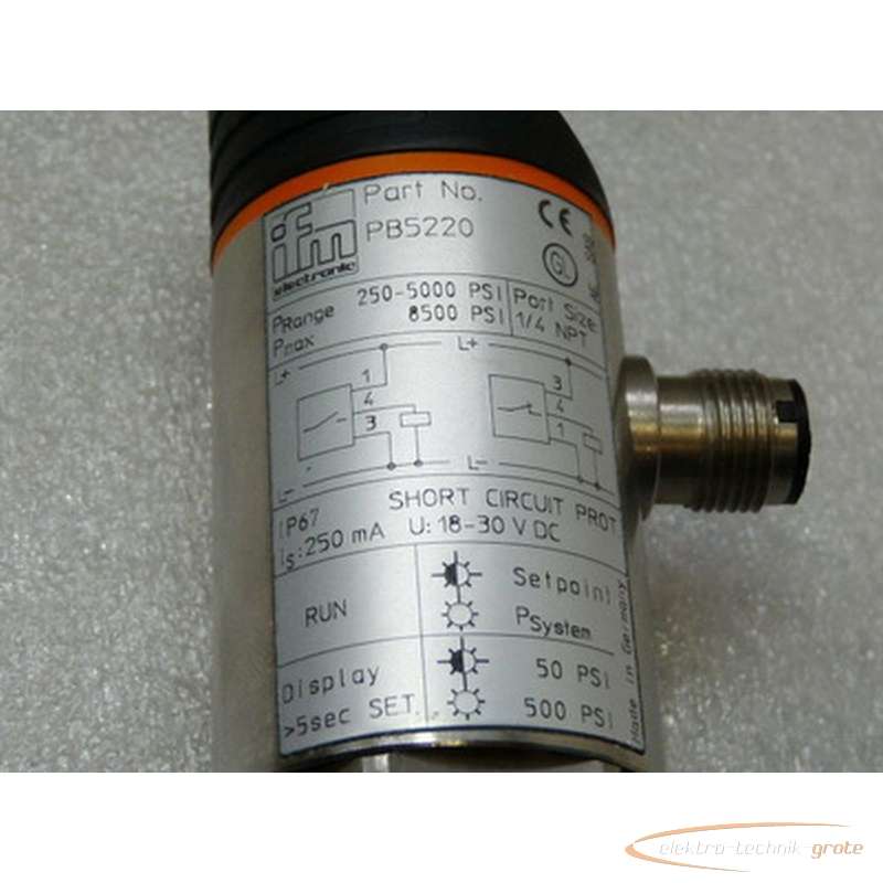 Pressure sensor IFM ifm efector 500PB5220 355896A = ungebraucht !! photo on Industry-Pilot