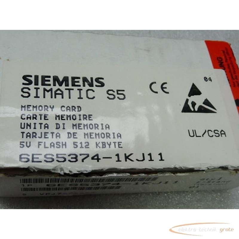 Серводвигатель Siemens Simatic S5 Memory Card 6ES5374-1KJ11 фото на Industry-Pilot