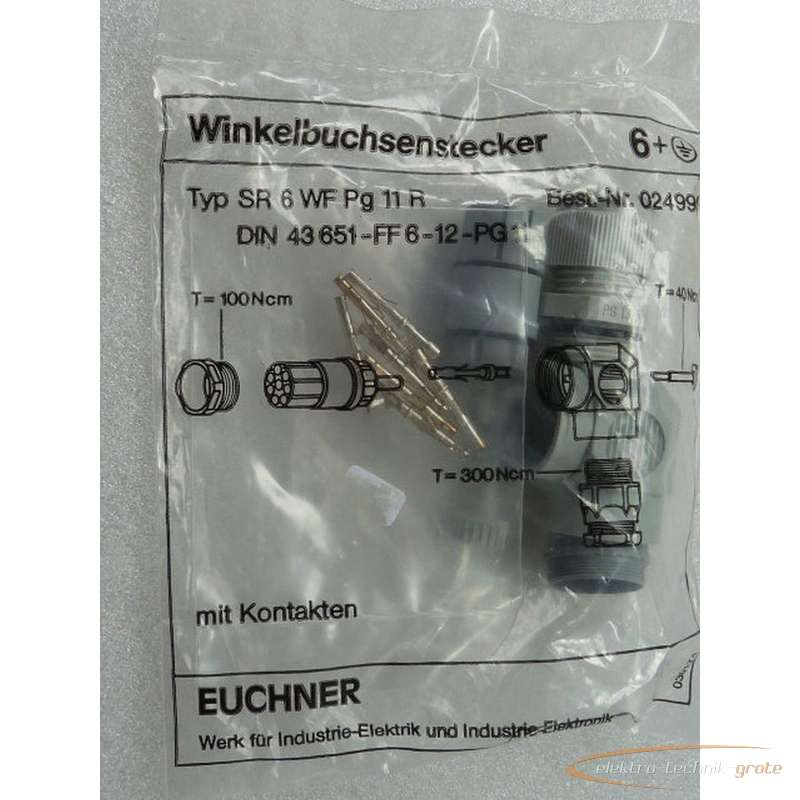  Euchner SR 6 WF Pg 11 R Winkelbuchsenstecker mit Kontakten DIN 43 651 - FF6 - 12 - PG 11 без эксплуатации in OVP фото на Industry-Pilot