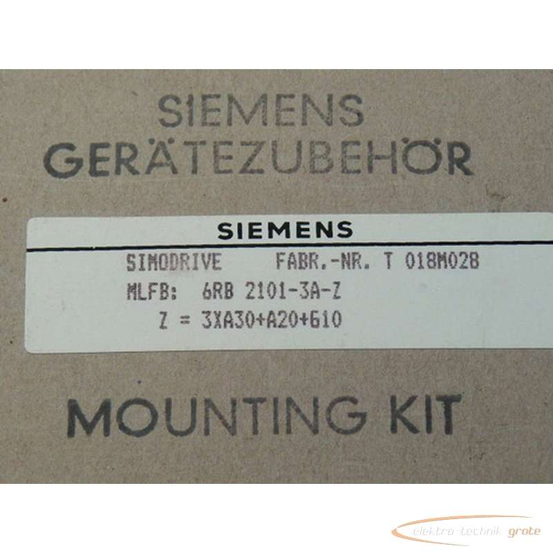 Серводвигатель Siemens 6RB2101-3A-Z Simodrive Mounting Kit Gerätezubehör - без эксплуатации - in geöffneter OVP 19249-B151 фото на Industry-Pilot