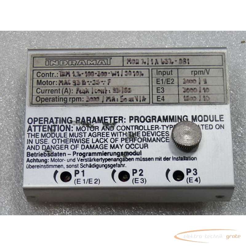 Indramat Indramat MOD 2-1X632-081 Programmiermodul für TDM 1 . 2 - 100 - 300 - W1 - So 102 photo on Industry-Pilot