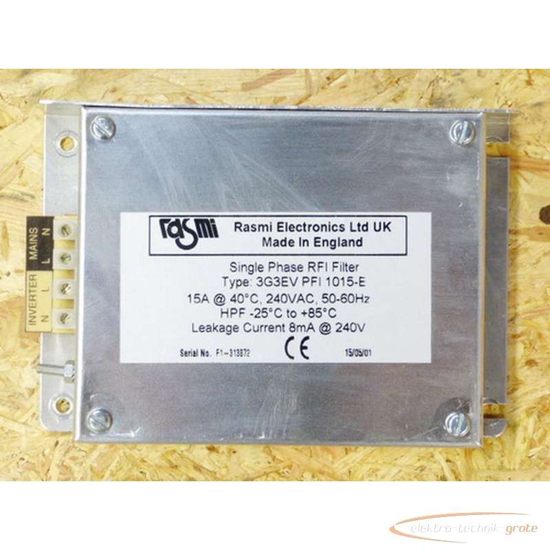  Rasmi Electronics 3G3EV PFI 1015-E Single Phase RFI Filter Images sur Industry-Pilot