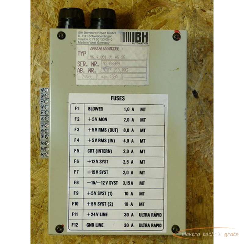  IBH Bernhard Hilpert GmbH IBH H6.4.001 V1 A6 S6 Anschlussmodul Images sur Industry-Pilot