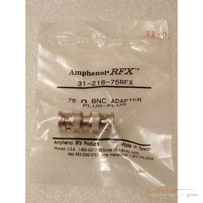  Amphenol RFX Products Amphenol 75 Ohm BNC Adapter Plug-Plug 31-218-75RFX, без эксплуатации фото на Industry-Pilot