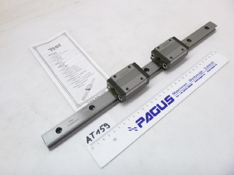 Linear drive Linearführungsschienen mit 2 Wagen, 2 Stück THK SR20W2SSC1E+410L-II Linearführungsschiene: Länge: 410mm, Breite: 20 mm, Höhe: 15,5 mm Neu, mit Unterlagen ! photo on Industry-Pilot