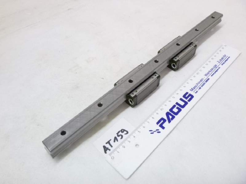 Linear drive Linearführungsschienen mit 2 Wagen, 2 Stück THK SR20W2SSC1E+410L-II Linearführungsschiene: Länge: 410mm, Breite: 20 mm, Höhe: 15,5 mm Neu, mit Unterlagen ! photo on Industry-Pilot