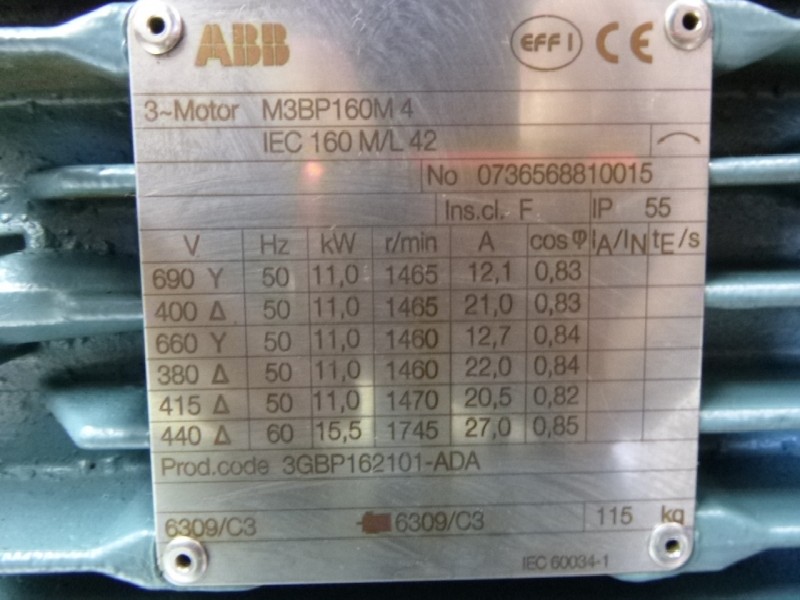 محرك سيرفو تيار متردد ABB Typ: M3BP160M 4 ( M3BP160M4 ) gebraucht ! EM607 الصورة على Industry-Pilot