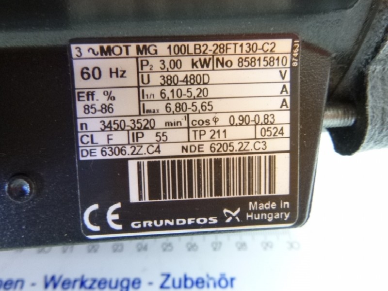 Трехфазный сервомотор GRUNDFOS MG 100LB2-28FT130-C2 ( MG100LB2-28FT130-C2 ) Wellendurchmesser: Ø 28 mm Neu ! фото на Industry-Pilot