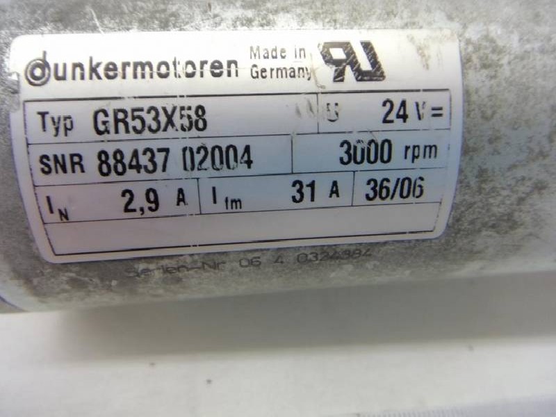 Gear motor DUNKERMOTOREN GR 53x58 ( GR53x58 ) PLG 52 Ersatzteil für AGIE CUT 300 ! gebraucht ! GM567 photo on Industry-Pilot