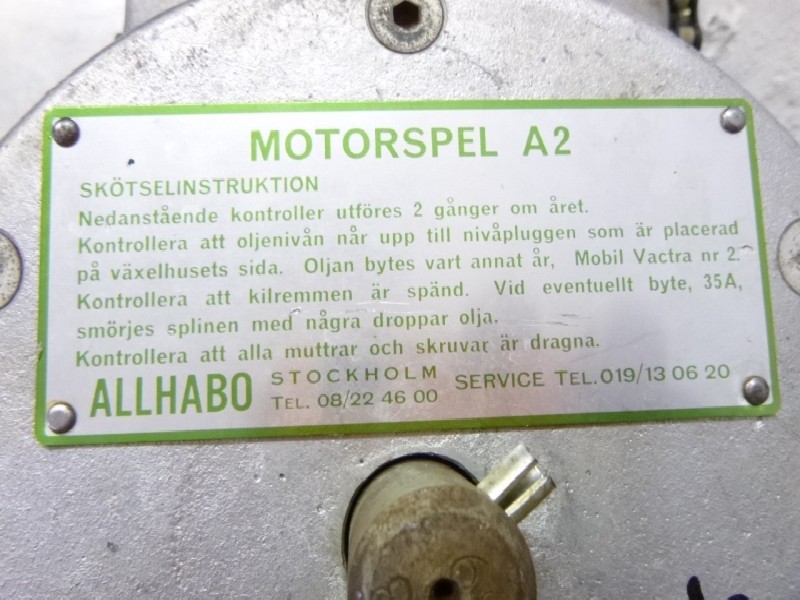 Gear motor ALLHABO MOTORSPEL A2 22 U/min (gezählt) Wellendurchmesser: 40 mm Motor: ASEA MT80B19F165-4 gebraucht ! photo on Industry-Pilot