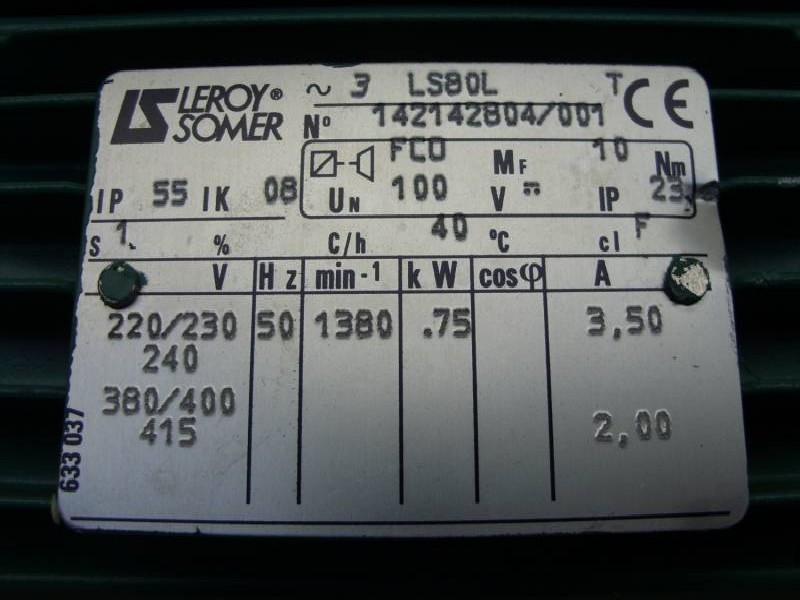 Moteur à réducteur LEROY SOMER Y30 S1 B11D ( Y30S1B11D ) Images sur Industry-Pilot