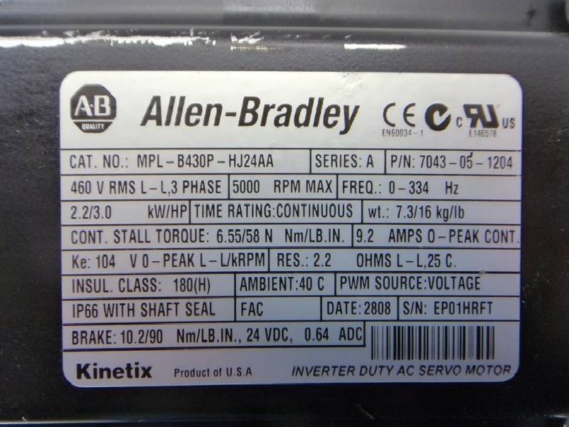  ALLLEN-BRADLEY MPL-B430P-HJ24AA THOMSON MICRON NT42-005-0-RM115-52 gebraucht ! GM539 الصورة على Industry-Pilot