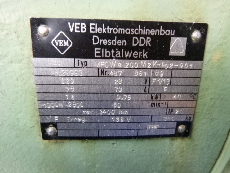 Электродвигатель постоянного тока VEM MFCWa 200M2K-F02-901  (MFCWa200M2K-F02-901)   TGL 29993 (TGL29993)  Used! фото на Industry-Pilot