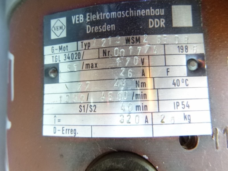 DC motor WMW 1213WSM2 85 08( 1213WSM28508 ) Flansch: 167 x 167 / 160 x 202 mm gebraucht ! photo on Industry-Pilot