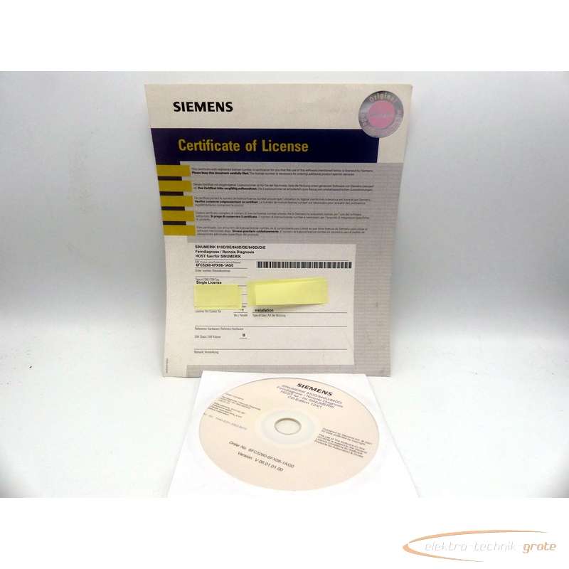Серводвигатель Siemens 6FC5260-6FX08-1AG0 Softwarelinenz Ferndiagnose CD без эксплуатации!  фото на Industry-Pilot