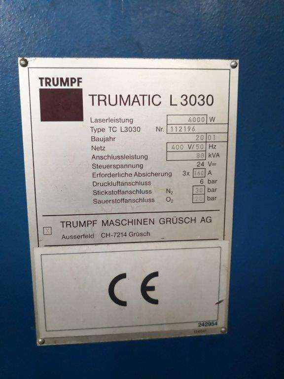 Laserschneidmaschine Trumpf Trumatic L3030  Bilder auf Erdmann Export Import