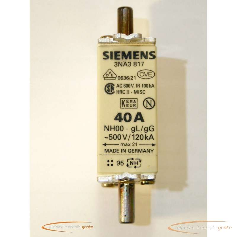 Conducting element Siemens 3NA3817 NH- - ungebraucht! - photo on Industry-Pilot