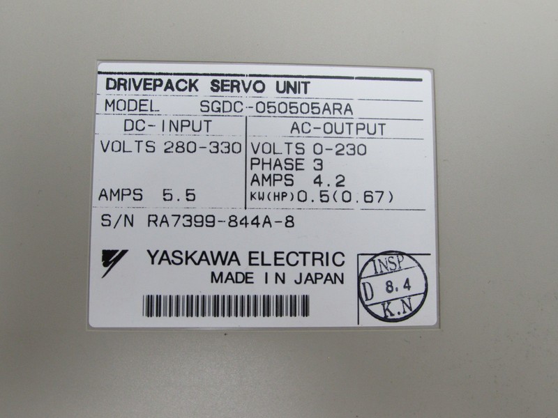 Сервопривод  Yaskawa SGDC-050505ARA Drivepack Servo Unit  230V UNUSED фото на Industry-Pilot