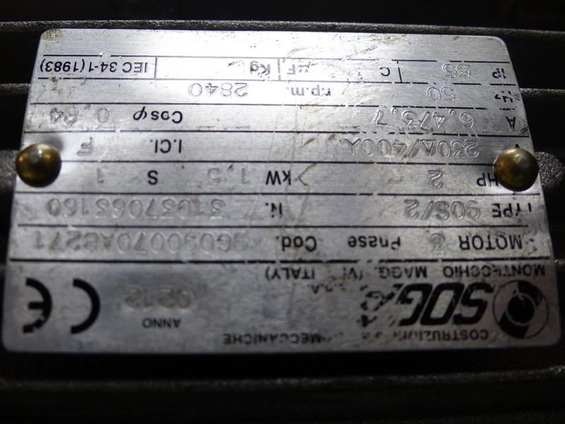 Seitenkanalverdichter Soga 90S/2 1,5kW rpm 2840 min Absaugung