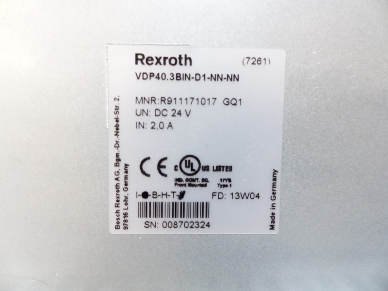 Панель управления  Rexroth Control Panel VDP40.3BIN-D1-NN-NN MNR: R911171017 Top Zustand фото на Industry-Pilot