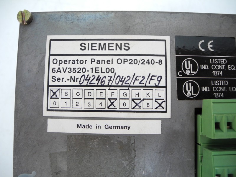 Control panel  Siemens Operator Panel OP20/240-B 6AV3520-1EL00 Top Zustand photo on Industry-Pilot