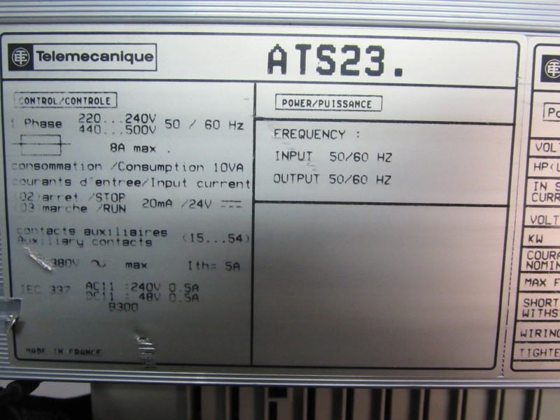 Frequency converter  Telemecanique Altistart 3 ATS23.D72N Soft Starter 72A 37kw 400V photo on Industry-Pilot