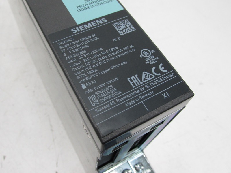 Module Siemens Single Motor Module 6SL3120-1TE15-0AA4 FS:B 400V 5A NEUWERTIG photo on Industry-Pilot