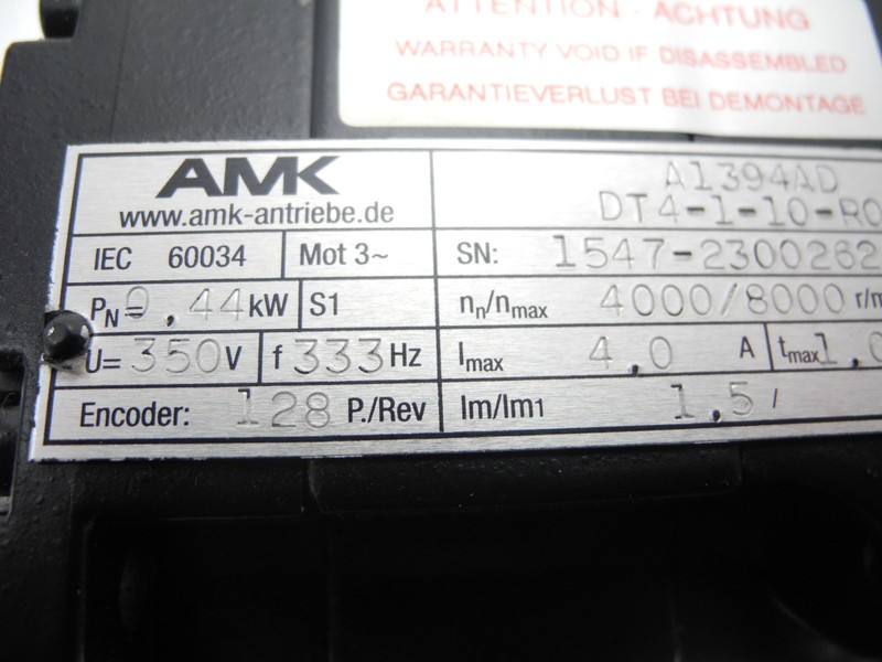  AMK Servomotor A1394AD DT4-1-10-ROO DT4-1-10-R00 1,00 unbenutzt UNUSED الصورة على Industry-Pilot