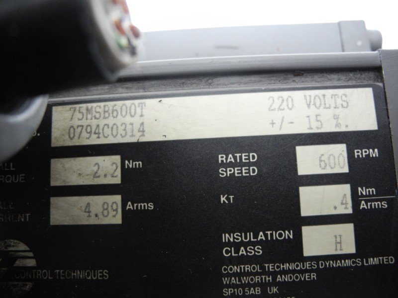 Servo motor Control Techniques DutymAx MS Servomotor 75MSB600T 6000 RPM Top photo on Industry-Pilot