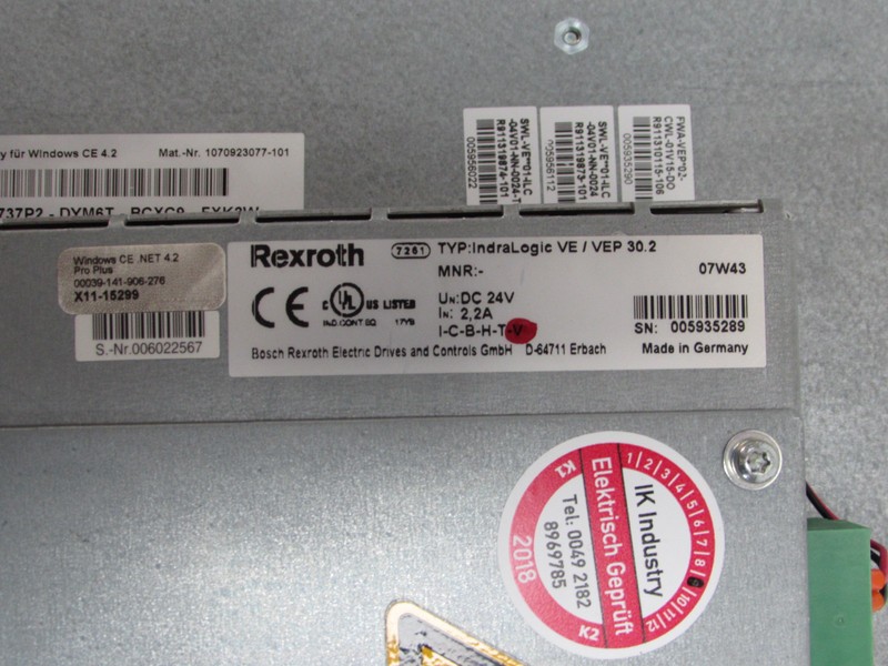 Control panel Rexroth IndraLogic VE / VEP 30.2 VEP40.2CEU-128NA-CAD-128-NN-FW Touchpanel photo on Industry-Pilot