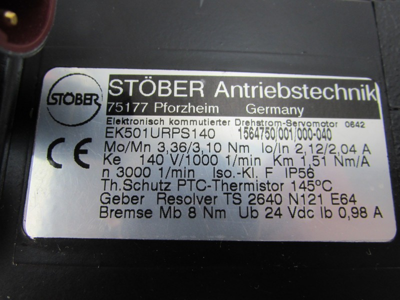 Серводвигатели STÖBER EK501URPS140 Drehstrom Servomotor Top Zustand NEUWERTIG фото на Industry-Pilot