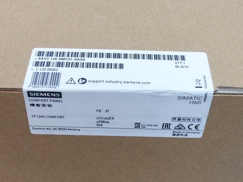 Control panel Siemens TP1200 Comfort 6AV2 124-0MC01-0AX0 6AV2124-0MC01-0AX0 FS :27 SEALED OVP photo on Industry-Pilot