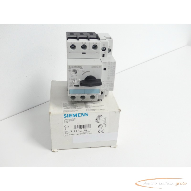 power switch Siemens 3RV1121-1JA10 Leistungsschalter 7 - 10A E-Stand 04 - ungebraucht! - photo on Industry-Pilot