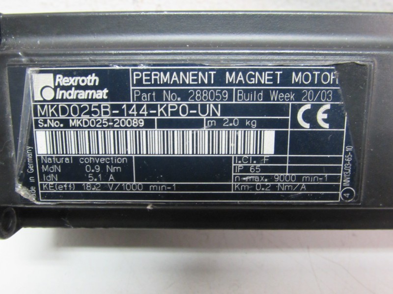 Servo motor Rexroth Indramat MKD025B-144-KP0-UN max.9000 photo on Industry-Pilot