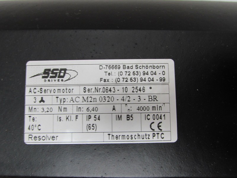 Серводвигатели Parker SSD Drives AC M2n 0320-4/2-3-BR  AC Servomotor UNUSED фото на Industry-Pilot