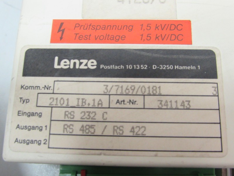 Частотный преобразователь Lenze 2100 Lecom Convertor 2101 IB.1A Art-Nr. 341143 Top Zustand фото на Industry-Pilot