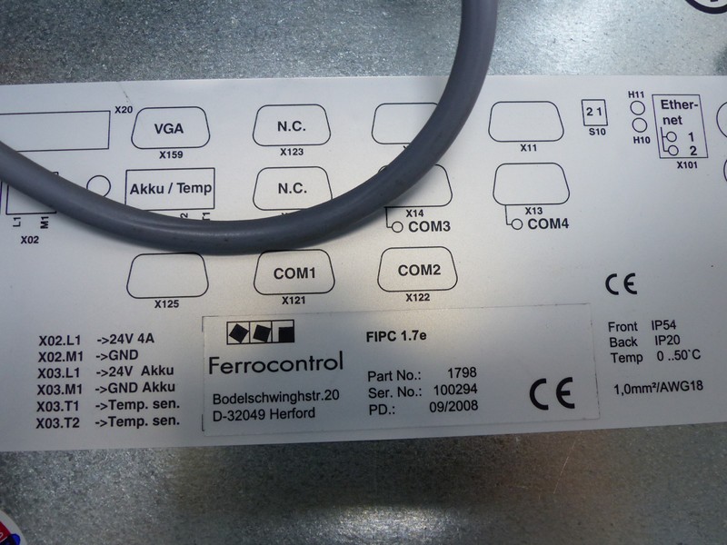 Панель управления Ferrocontrol industrie PC FIPC 1.7e Part No: 1798 Tested Top Zustand фото на Industry-Pilot