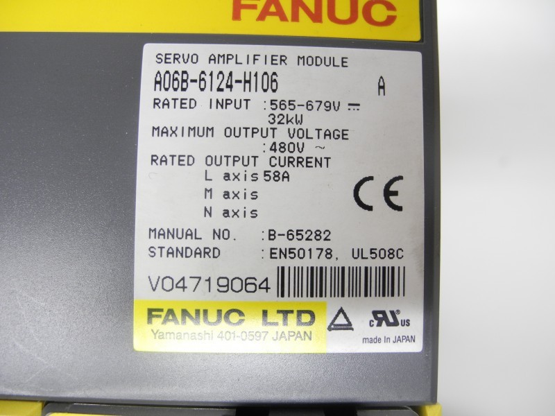 Модуль Fanuc Servo Amplifier Module A06B-6124-H106 Version A 32kW 58A Top Zustand фото на Industry-Pilot