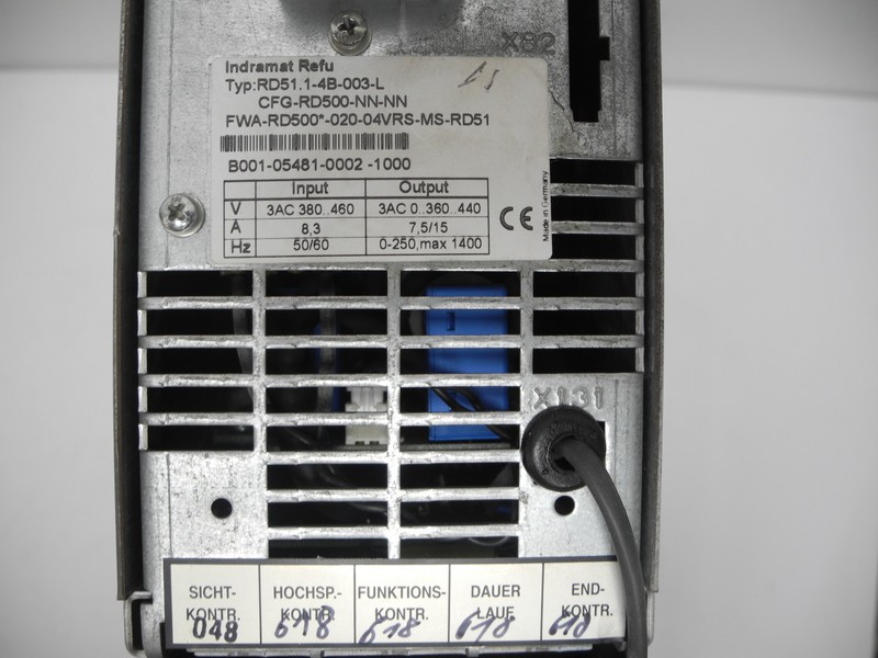 Frequency converter Rexroth Indramat REFU RD51.1-4B-003-L CFG-RD500-NN-NN FWA-R500-020-04VRS-MS-RD51 photo on Industry-Pilot