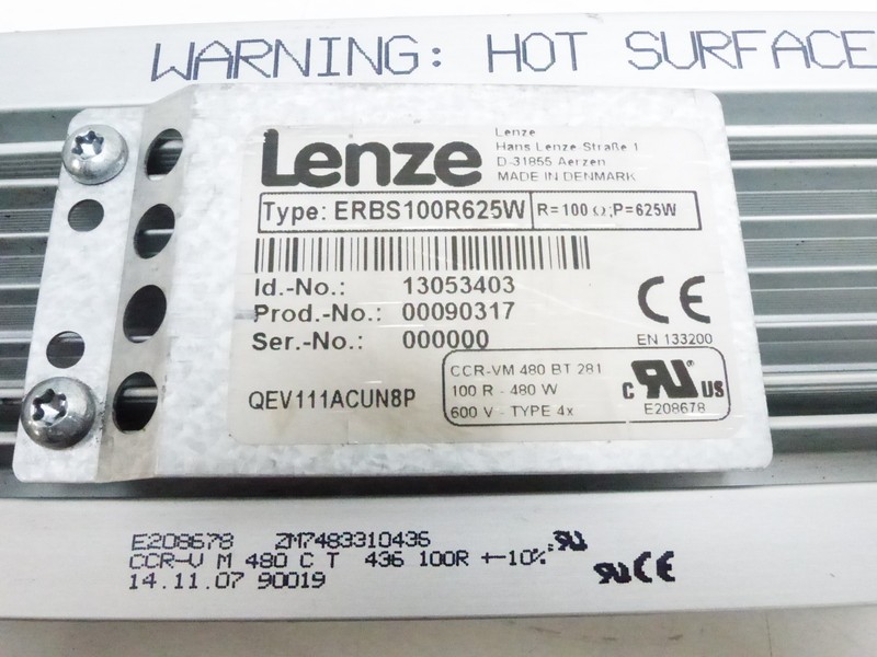 Frequency converter Lenze ERBS100R625W ID.No. 13053403 Bremswiderstand 100 Ohm / 625W Brake Resistor photo on Industry-Pilot