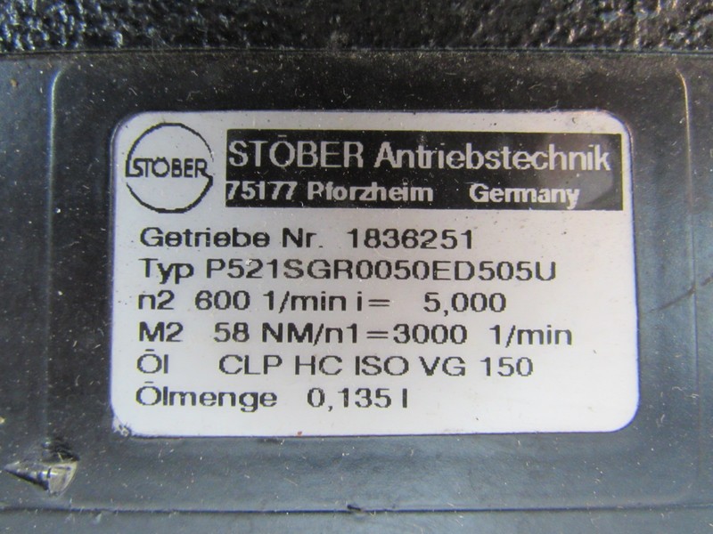 Servo motor STÖBER ED505UROS140 1564750/000/000-010 Servomotor Getriebe P521SGR0050ED505U photo on Industry-Pilot