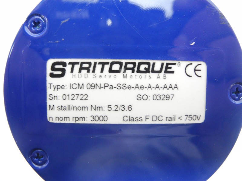 Servomoteur HDD Stritorque Servomotor ICM 09N-Pa-SSe-Ae-A-A-AAA rpm: 3000 750V unused Images sur Industry-Pilot