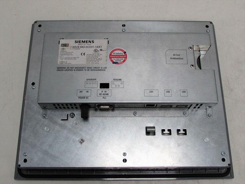 Operator Panel Siemens MP277 10"Touch 6AV6 643-0CD01-1AX1 6AV6643-0CD01-1AX1 E-St 16 TESTED TOP photo on Industry-Pilot