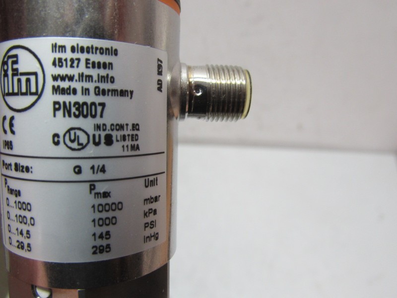 مستشعر IFM Drucksensor Pressure sensor 1000mbar PN3007 UNBENUTZT OVP الصورة على Industry-Pilot