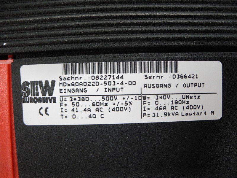 Frequency converter SEW MDX61B0220-503-4-00 MDX60A0220-503-4-00 400V TOP TESTED photo on Industry-Pilot